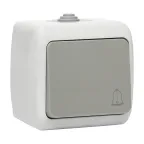                  Кнопка звонка Мурманск 1-клавишная 10А IP54 серая
               
