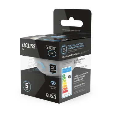 Лампа светодиодная LED 5Вт GU5.3-dim 220В 4100К MR16 диммируемая | 101505205-D | Gauss