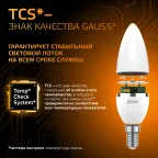 Лампа светодиодная LED 9.5Вт E14 220В 3000К Candle (свеча) | 103101110 | Gauss