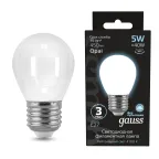 Лампа светодиодная Black LED Filament Шар OPAL E27 5W 450lm 4100K | 105202205 | Gauss