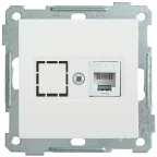 BOLERO белый Розетка телефонная RJ12 РТ12-1-Б | ETB10-K01 | IEK