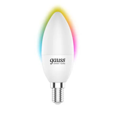 Лампа светодиодная Smart Home RGBW E14 C37 5 Вт 2700-6500K 1/10/100 | 1190112 | Gauss