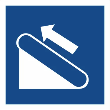 Знак безопасности BL-1515.D04"Эскалатор (подъёмник) " | a20097 | Белый свет