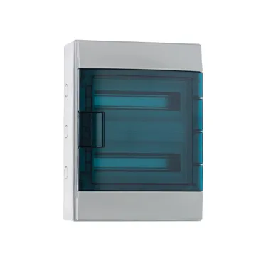 Щит распределительный навесной 24 модуля ЩРн-п-24 пластиковый Mistral65 серая прозрачная дверь с клеммами IP65 (65P12X22A)