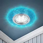 Светильник точечный DK LD6 BL/WH декор cо светодиодной подсветкой (белый), голубой