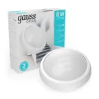 Светильник светодиодный пылевлагозащищенный для ЖКХ IP54 D176*76 8W 670lm 4000K ECO 2.0 круглый 1/12 | 141411208 | Gauss