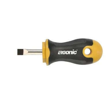 Отвертка плоская Ergonic Stubby SL3,5х0,6х25