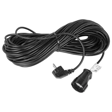 Удлинитель-шнур ПВС 3х0.75, 30 м, с/з, 6 А, 1300 Вт, IP44, черный REXANT