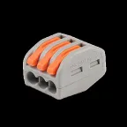 Клеммы монтажные многоразовые PTC-3P 222-413 450V 32A 0,08-2,5(4.0)mm2 , 3 отверстия, серые 50 шт.