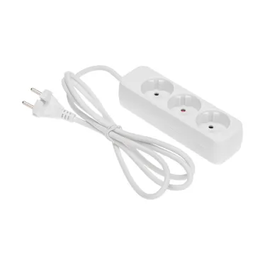 Удлинитель STANDARD 3 гнезда, 1,5 м, 2х1,0 мм2, б/з, белый