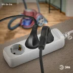 Удлинитель электрический с заземлением 3 розетки 3м ПВС 3x0,75мм2 10А UX-3e-3m ЭРА