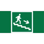 Пиктограмма (Пластина) "Напр. к эвакуац. выходу по лестн. вниз (прав.)" BL-3517.E13 для KURS | a12898 | Белый свет