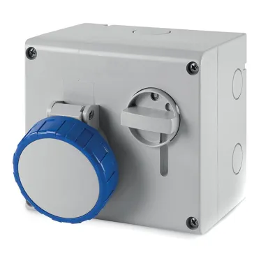 Розетка наружная с механической блокировкой и верхним расположением разъема IP67 16