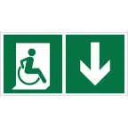 Знак безопасности BL-2010B.E70"Указ. двери эвакуац. выхода (прав.) для МГН" | a18347 | Белый свет