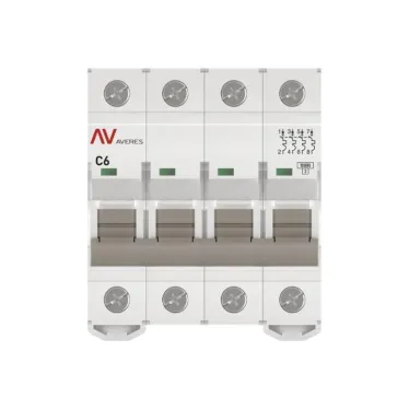 Выключатель автоматический AV-10 4P 6A (C) 10kA AVERES