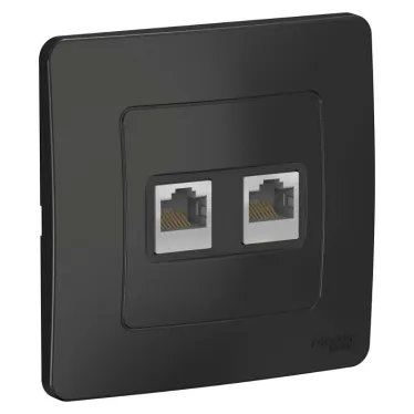 BLANCA скрытой установки розетка двойная компьютерная RJ45, антрацит
