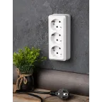 Розетка Рим 3-местная 16А с заземлением белая