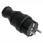 ОМЕГА Вилка прямая каучук 16А 2Р+E IР44