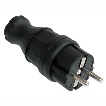 ОМЕГА Вилка прямая каучук 16А 2Р+E IР44