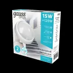 Светильник светодиодный ДБП 15 Вт 1200 лм 4000К AC 220В Белый IP54 круг D175х76мм Пластик ЖКХ с оптико-микроволновым датчиком движения Qplus Gauss