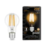 Лампа светодиодная Filament А60 20W 1800lm 2700К Е27 LED | 102902120 | Gauss