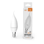 Лампа светодиодная Basic Свеча на ветру 5,5W 400lm 3000K E14 LED 1/10/50 | 1034116 | Gauss