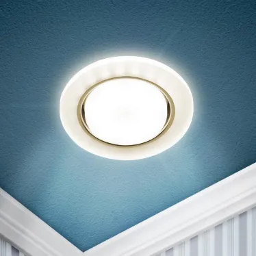 Встраиваемый светильник со светодиодной подсветкой DK LD51 FR GX53 белый матовый