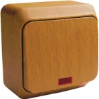 ЭТЮД Выключатель одноклавишный наружный с подсветкой бук сх.1