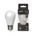 Лампа светодиодная LED 7Вт E27 220В 3000К шар, диммируемая | 105102107-D | Gauss