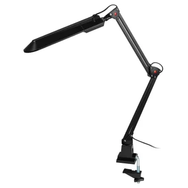 Светильник настольный с лампой PL на струбцине черный NL-201-G23-11W-BK