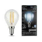 Лампа светодиодная LED 7Вт E14 220В 4100К шар | 105801207 | Gauss
