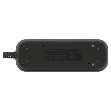 Колодка 3 розетки без зазeмления черная KX-3-B