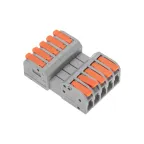 Клемма СМК 222-425R проходная разъемная 5 полюсов серая 0,2-2,5/4 мм2