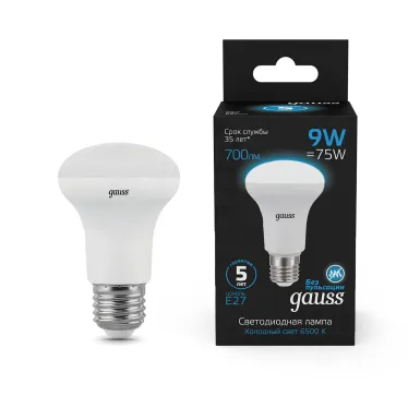 Лампа светодиодная R63 9W 700lm 6500K E27 LED 1/10/50 | 106002309 | Gauss