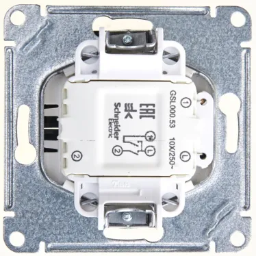 GLOSSA Выключатель двухклавишный с подсветкой схема 5а антрацит в рамку