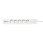 Удлинитель LUX 5 гнезд 2USB 2,4А+2type-C 1,5 метра 1,5мм2 EKF