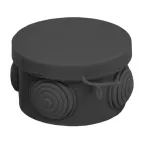 Коробка распаячная КМР-040-038 с крышкой (65х40) 4 мембранных ввода чёрная IP54