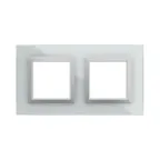 Рамка из натурального стекла, ''Avanti'', светло-серая, 4 модуля