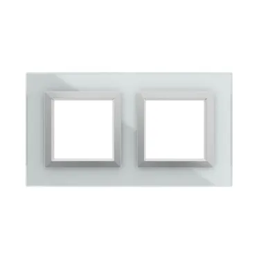 Рамка из натурального стекла, ''Avanti'', светло-серая, 4 модуля