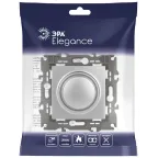 Светорегулятор поворотно-нажимной, 400ВА 230В, Эра Elegance, алюминий,14-4101-03