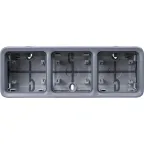 Коробка трехпостовая горизонтальная, цвет серый