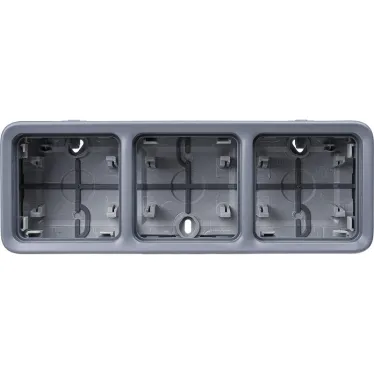 Коробка трехпостовая горизонтальная, цвет серый