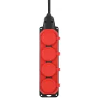 Удлинитель силовой UK-4e-3x1,5-5m-IP44(KG) с заземлением 4 розетки каучук 5м КГ 3х1,5мм2 IP44