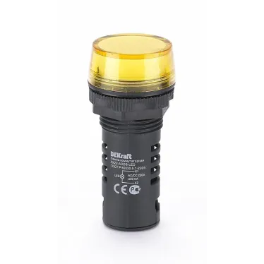 Лампа коммутационная ЛК-22 ADDS диам. 22мм LED желтая 220В AC/DC
