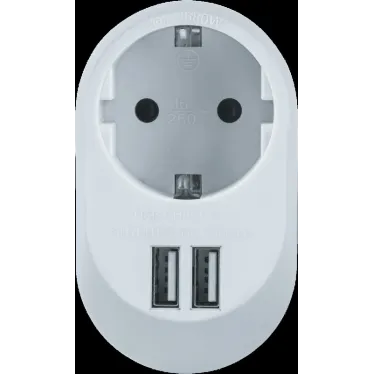 Адаптер NAD-USB01-1E-C-WH с/з 1 гн. USB3.4A