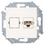 15 Розетка телефонная RJ11 винтовой зажим слоновая кость