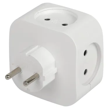 Разветвитель электрический SP-4-USB-W на 4 розетки + 2xUSB 2400mA, без заземл 10А (белый)