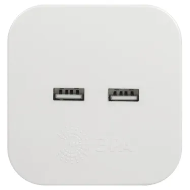 Разветвитель электрический SP-4-USB-W на 4 розетки + 2xUSB 2400mA, без заземл 10А (белый)