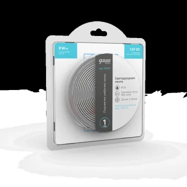 Лента светодиодная LED 5050/60-SMD 8 Вт/м 900 лм/м 4000К DC 12В IP20 10мм (блистер 2м) Basic Gauss