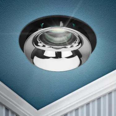 Светильник встраиваемый декоративный KL103 BK/CH MR16 GU5.3 черный хром